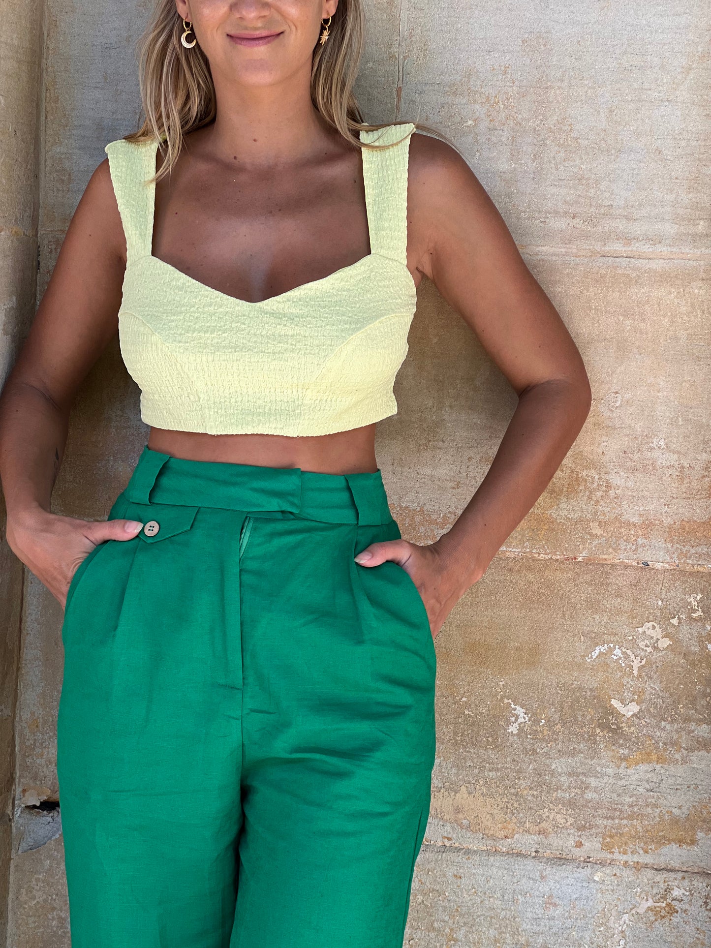 Sammy yellow crop top